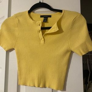 Cropped Yellow Sweater T-Shirt